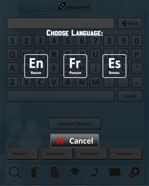 Easily change the SafeStation's language to English, French or Spanish
